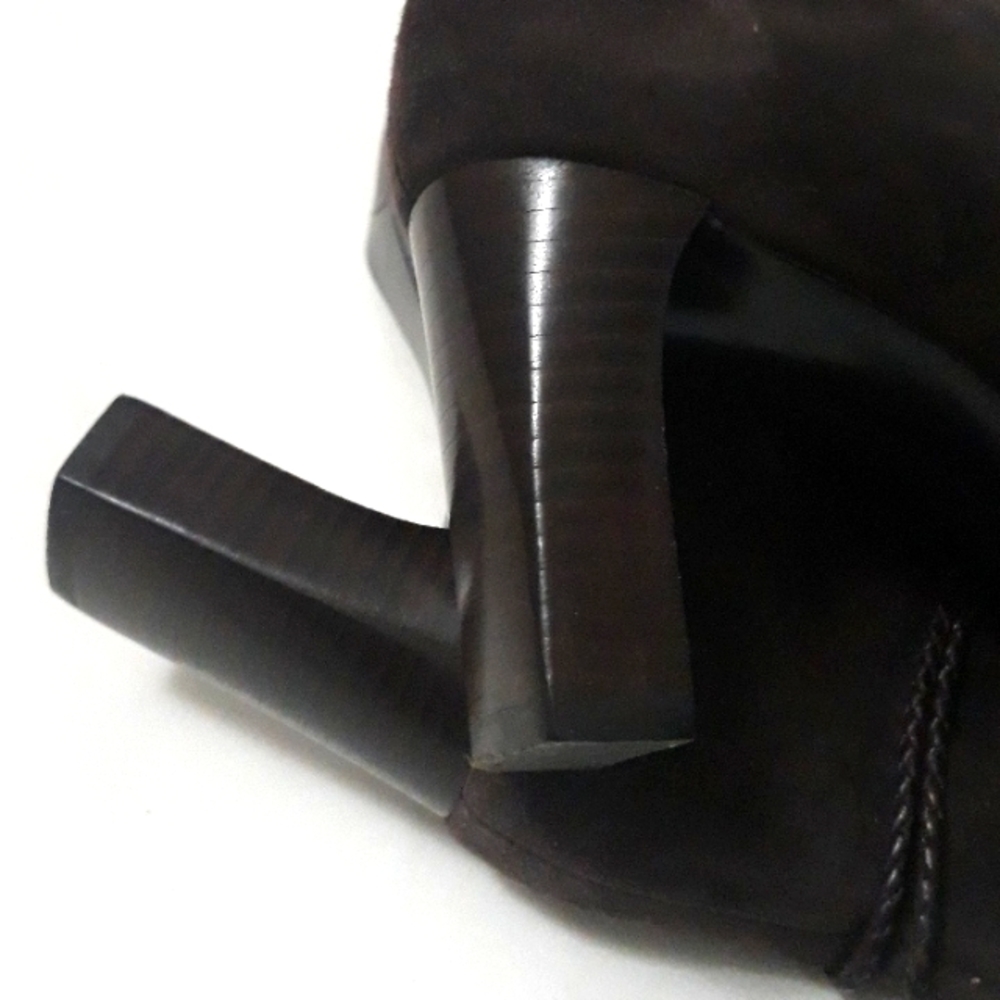 Etienne Aigner Brown Suede Ankle Boots Size 8M - Picture 6 of 11